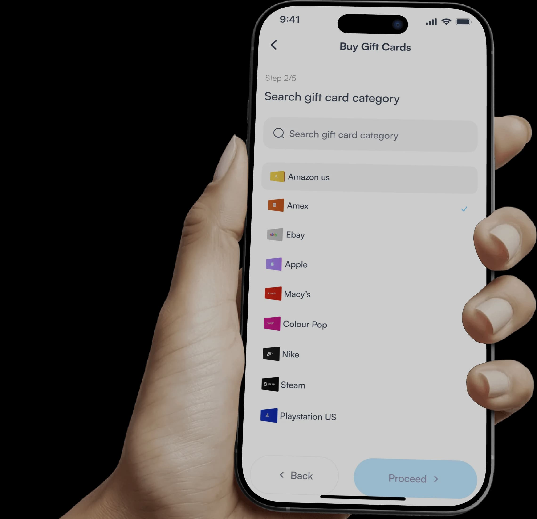 Gift card purchase preview