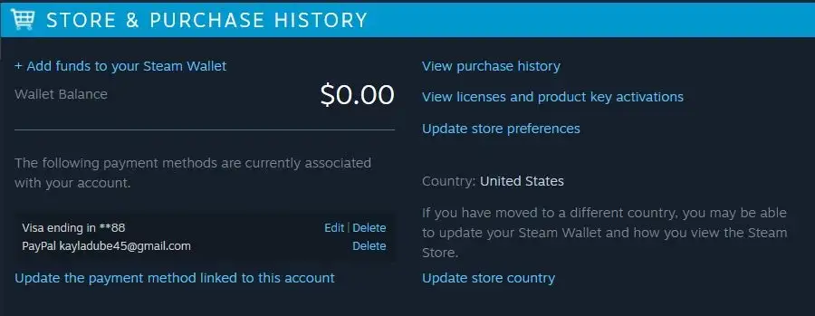 Add funds to your Steam wallet