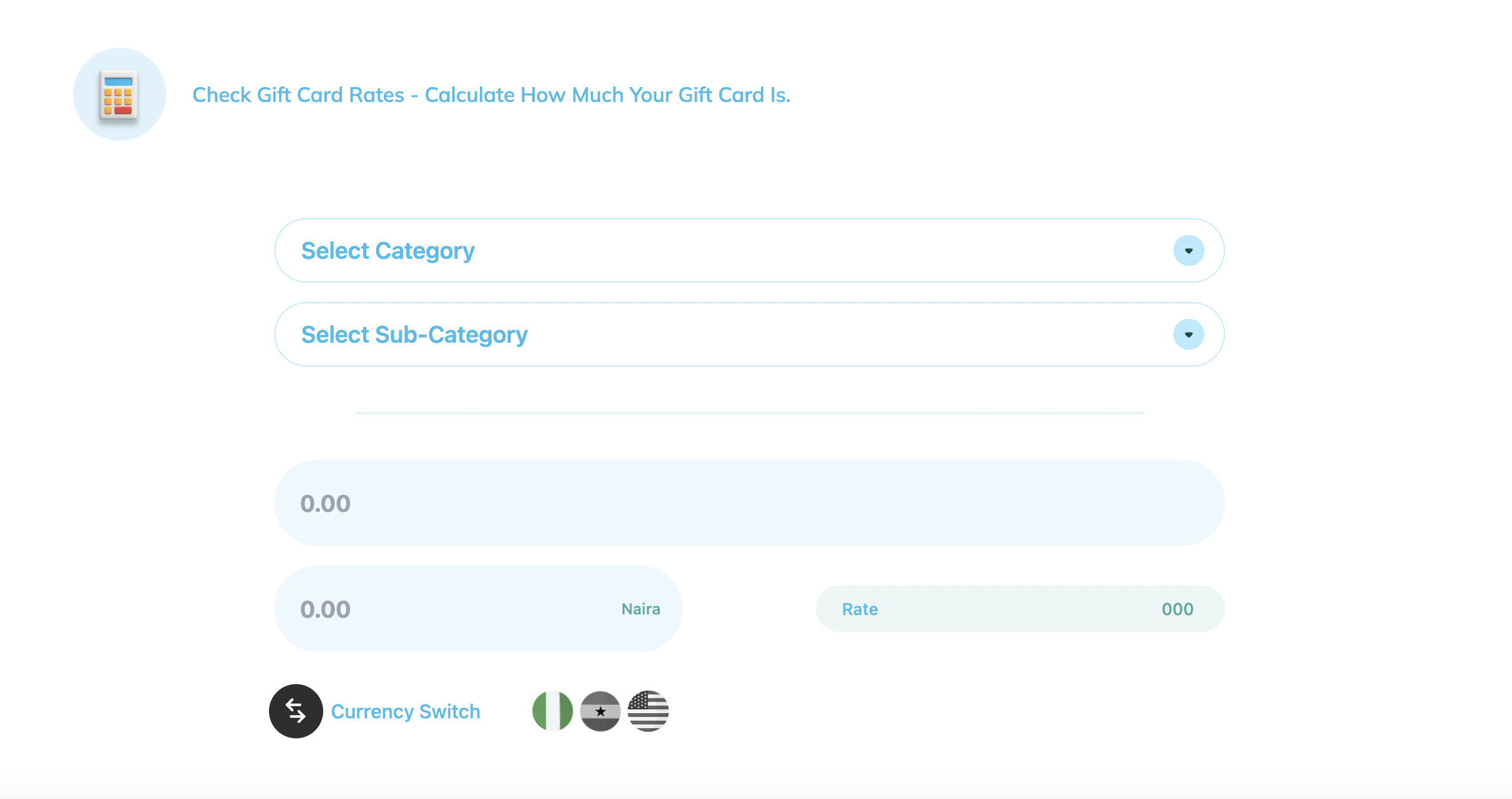 Gift card Rate calculator nosh