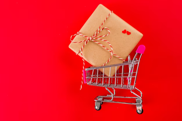 shopping cart with a box