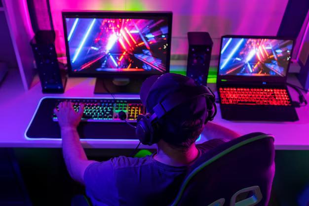 A man gaming on his PC