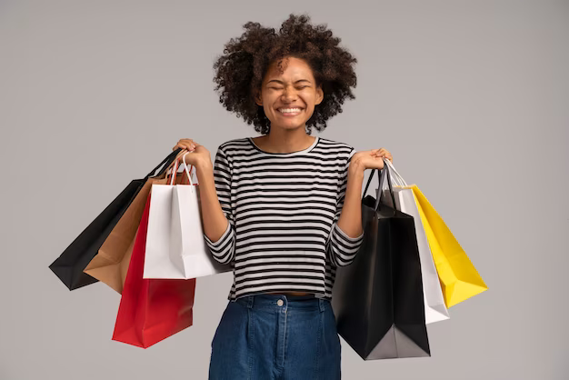 A young woman shopping