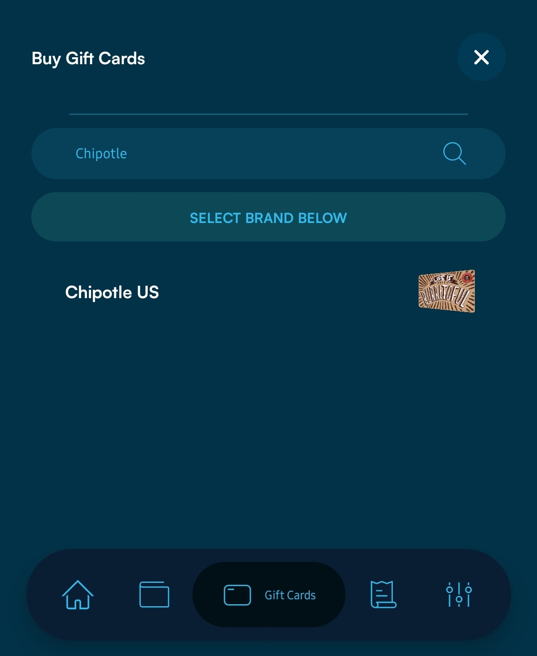 Buy chipotle gift card